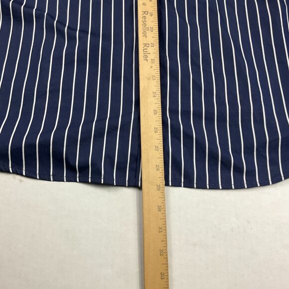 Lauren Ralph Lauren Ruffled Button Down Shirt Striped Preppy Work Top 2X/3X FLAW - Picture 6 of 10